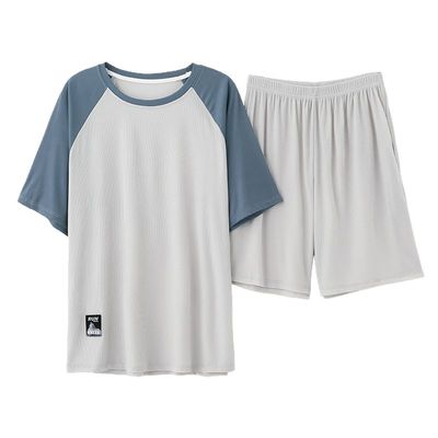 浪莎夏季男士睡衣纯棉家居服套装