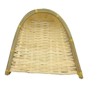 竹编畚箕开口小簸箕编织筲箕工艺品迷你款墙装饰拍摄道具背景薄款