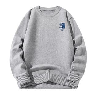 NN真维斯灰色毛衣男冬季2024新款加绒加厚男款秋冬内搭男士针织衫