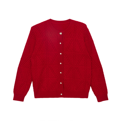 新疆GTS天山羊绒加厚绞花开衫