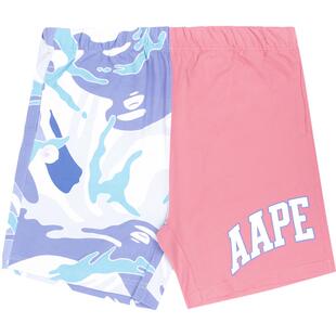 Aape旗舰店女装潮流多色春夏印花迷彩撞色拼接潮流短裤6873XXI