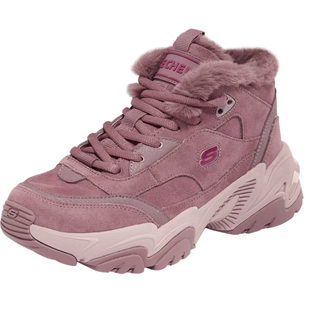 斯凯奇机甲鞋二代pro|女子冬季厚底老爹鞋加绒保暖高帮百搭休闲鞋