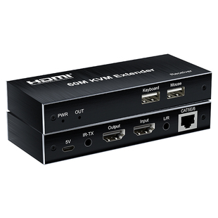 HDMI网线延长器4K高清网线转hdmi延长器KVM音视频转RJ45网络网口传输器带USB键鼠信号放大器HDMI转网线延长器