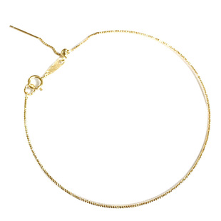 S925纯银穿珠手链女简约时尚DIY手饰万能可调节细金色穿小孔配件