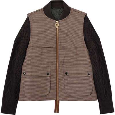 JDV格子拼接男士棒球领棉服外套