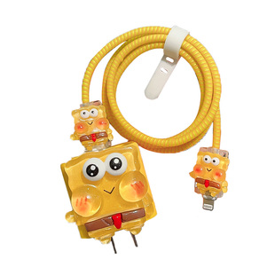 卡通iphone17air数据线保护套适用苹果16plus充电器保护壳15promax手机充电线保护快充20w专用线缠绕线防折断