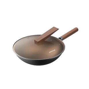 九阳铁锅无涂层聚油尖底炒锅家用炒菜锅精铁明火燃气灶专用锅立盖