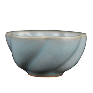 汝州原产地汝瓷功夫茶具茶杯 梅花杯 玛瑙釉 朱家汝窑 朱法喜作品