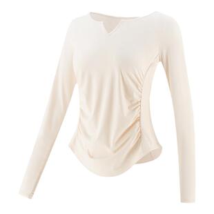 胖梨大码瑜伽服女2025新款裸感修腰显瘦运动上衣胖mm速干健身长袖