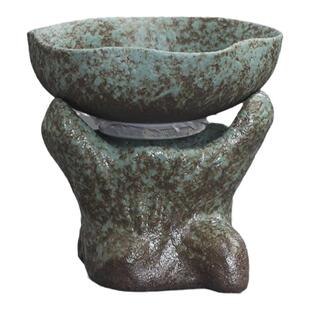 创意茶滤陶瓷茶漏粗陶茶隔过滤网滤茶器漏斗套装功夫茶具茶道配件