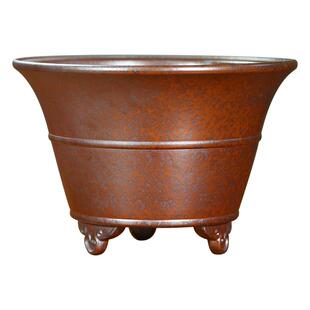 神力精品柴烧腰线祥云足紫砂盆大口径复古盆景 春兰建兰大唐宫粉