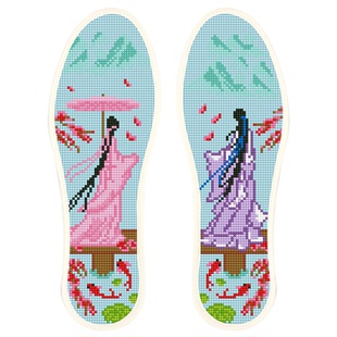 七层棉十字绣鞋垫手工自己透气女纯棉全棉男线年新款刺绣2025花朵