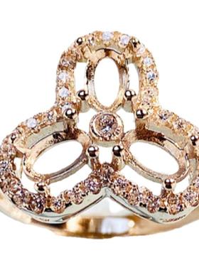 厂家直销时尚个性椭圆3*5戒托