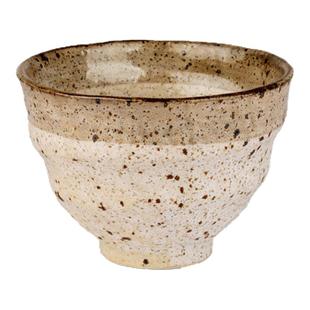 日本进口濑户烧釉下彩手工粗陶粉引大饭碗高脚碗日式复古小汤碗