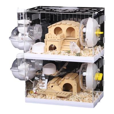 超大的豪华别墅仓鼠笼子透明亚克力笼金丝熊房子防啃咬防越狱专用