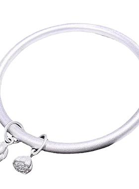 小众两世欢纯银古法实心刻字手环