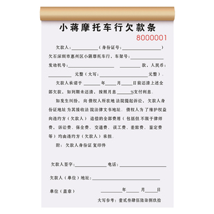 【广东省专用欠款条】定制私人购货欠账凭证公司货款赊账拖欠记账本民间个人借款委托协议书工程贷款担保合同
