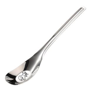 316不锈钢儿童勺子家用饭勺汤勺卡通吃饭小勺子元宝勺定制图案刻