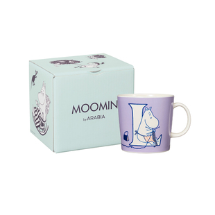 芬兰arabia姆明字母马克杯陶瓷水杯早餐杯400ml可爱伴手礼礼物