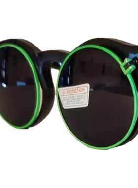 美国代购古着圆形遮光翻盖太阳镜