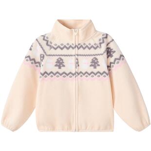 笛莎官方旗舰童装女童摇粒绒外套秋冬季新款女孩宝宝儿童加绒上衣