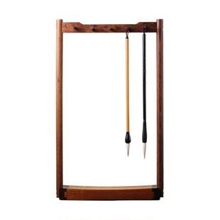 问心堂笔挂端门毛笔挂檀香黑檀木实木加厚笔架简约书房书法国画用品收纳挂毛笔摆件笔搁文房四宝笔架子毛笔挂