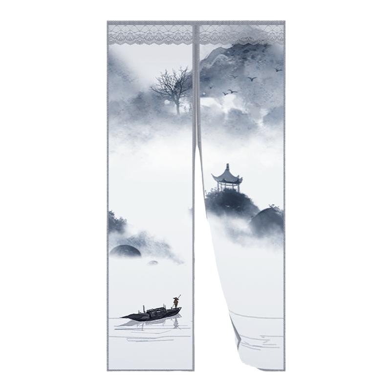 中式布艺隐私防蚊门帘挡风隔热