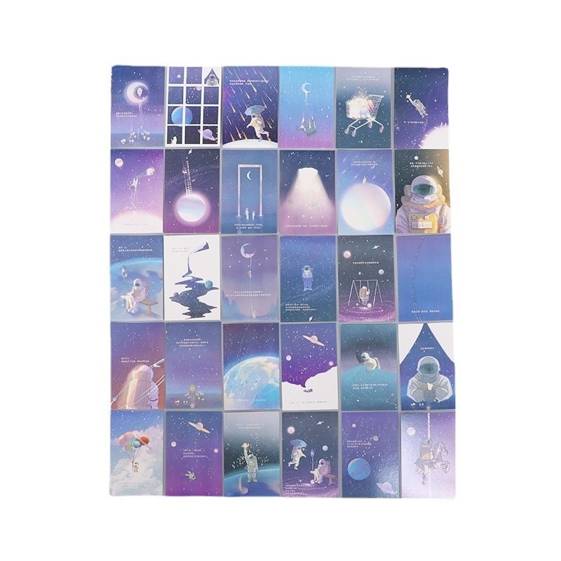 宇宙星空夜光贺卡明信片宇航员创意文艺校园唯美留言小卡墙面装饰