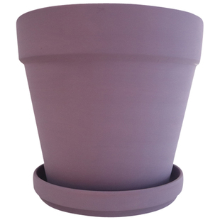 紫色红陶花盆手绘ins北欧风多肉绿植盆栽大号圆形陶瓷透气陶土盆