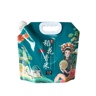 富硒大米袋子密封防潮包装袋吸嘴东北大米包装自封袋5斤10斤定制