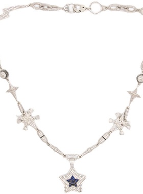 国潮笑脸全钻百搭五角项链礼物