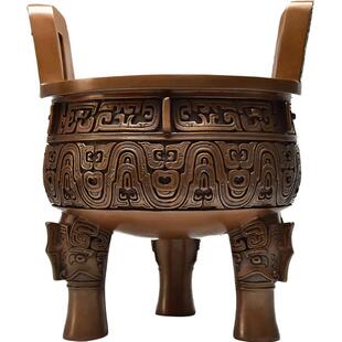 紫铜鼎摆件复古仿古克鼎青铜器公司开业乔迁礼品客厅装饰品工艺品