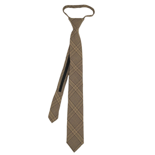 HOW免打结懒人格子款商务休闲学院风衬衣领带男女拉链长款西装