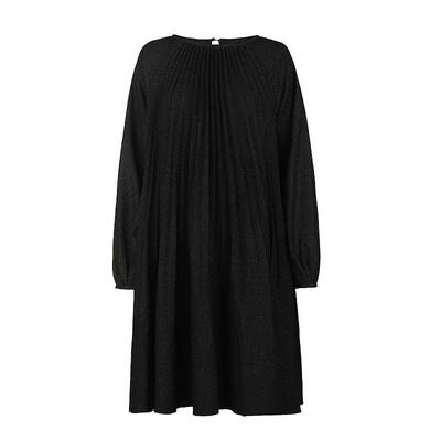 sdeer时尚风琴褶插肩袖连衣裙