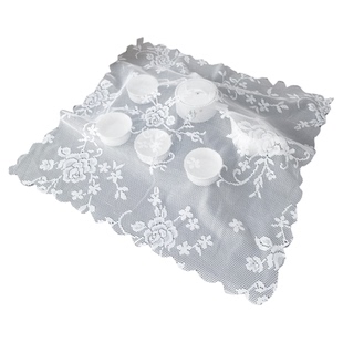 复古北欧蕾丝方形盖巾茶盘防尘罩遮盖布玻璃茶杯果盘遮灰布多用巾