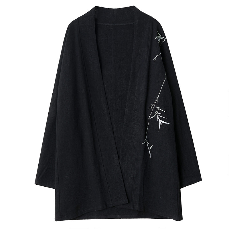 春季绣花复古汉服棉麻开衫外套