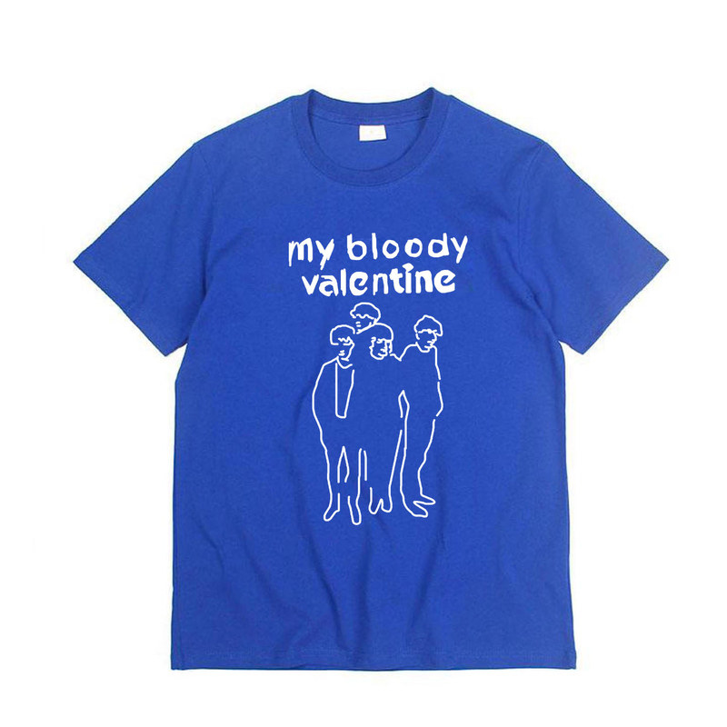 mbv my bloody valentine 我的情人节盯鞋摇滚朋克红蓝纯棉短袖T