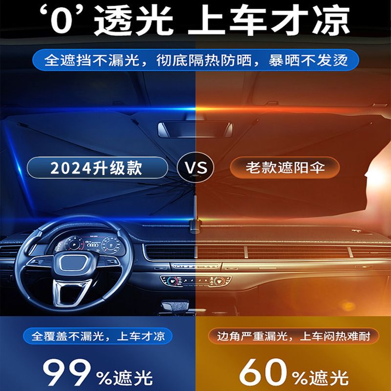 安能户外汽车遮阳伞可伸缩隔热遮阳板前钛银防晒挡风玻璃太阳伞伞