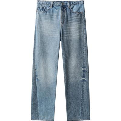 播 bo 商场同款简约中高腰牛仔裤女24秋直筒裤BDR3KD2233