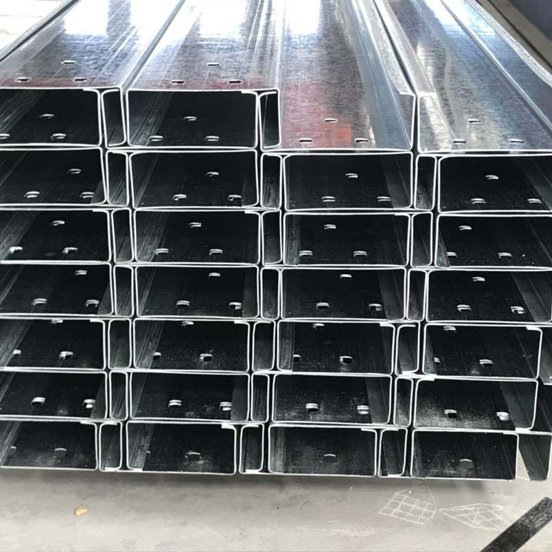 热镀锌c型钢Q235钢结构型材高强度冷弯冲孔光伏支架C型钢檩条