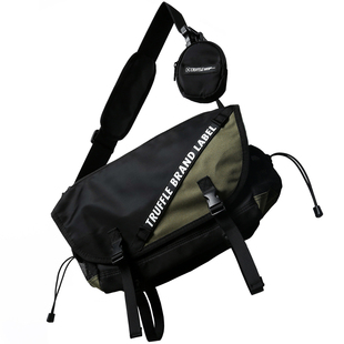 TRUFFLE潮牌工装单肩斜挎包男休闲日系挎包韩版女学生大容量包包