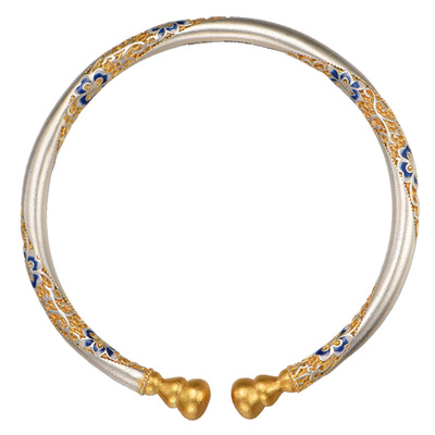 吴越老银铺9999足银旋丝手镯