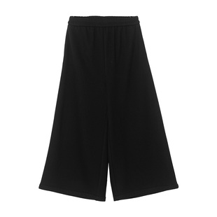 美丽客栈大码女装阔腿裤冬加肥加大胖mm高腰显瘦加绒黑色羊毛裤子