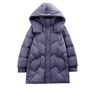 鸭鸭品牌妈妈羽绒服中长款洋气2025新款时尚中老年人女装冬季外套