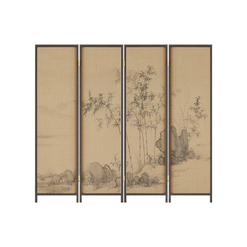 中古风实木屏风隔断客厅办公室