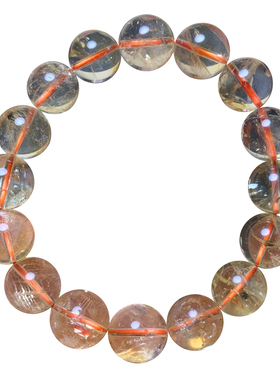 天然冰透黄阿塞水晶手串饰品男女