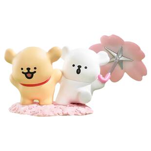 现货玩乐主义线条小狗盲盒浪漫樱花我俩世界一好可爱潮玩手办摆件