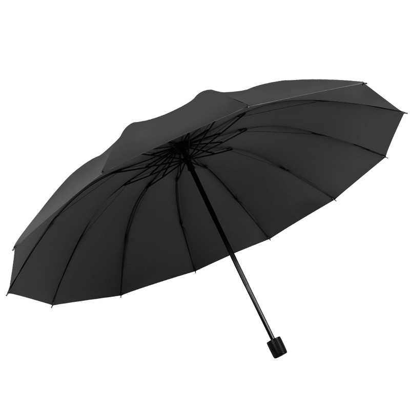 超大号加大加厚加固雨伞男士晴雨两用折叠黑胶抗风暴雨手动三人伞