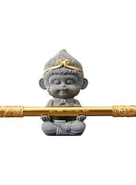 朱炳仁铜如意金箍笔套装铜笔齐天大胜笔架摆件悟空棒铜笔礼物