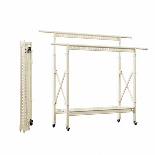 晾衣架落地室内家用阳台晒衣架多功能可折叠晒被子神器伸缩晾衣杆